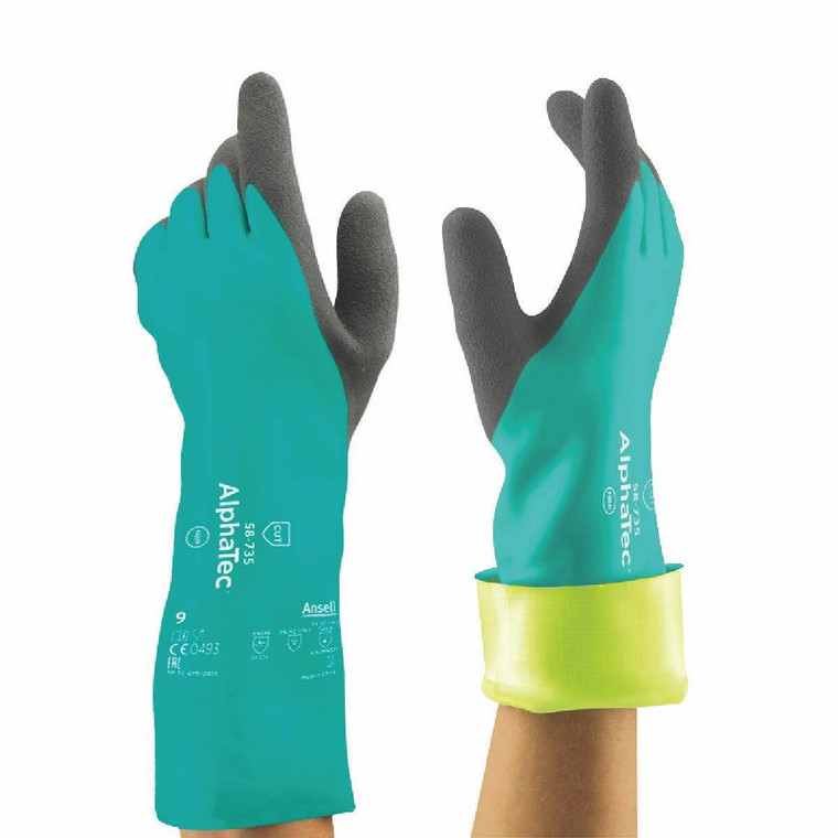 Ansell AlphaTec INTERCEPT nitrile gloves chemical and cut resistant GRIP™ industrial PPE hand protection