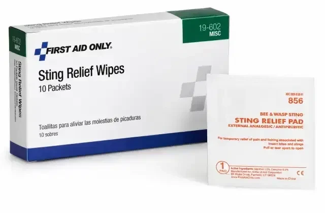 sting relief wipes