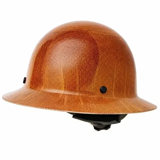MSA Skullgard 475407 natural tan phenolic full-brim hard hat with Fas-Trac III suspension