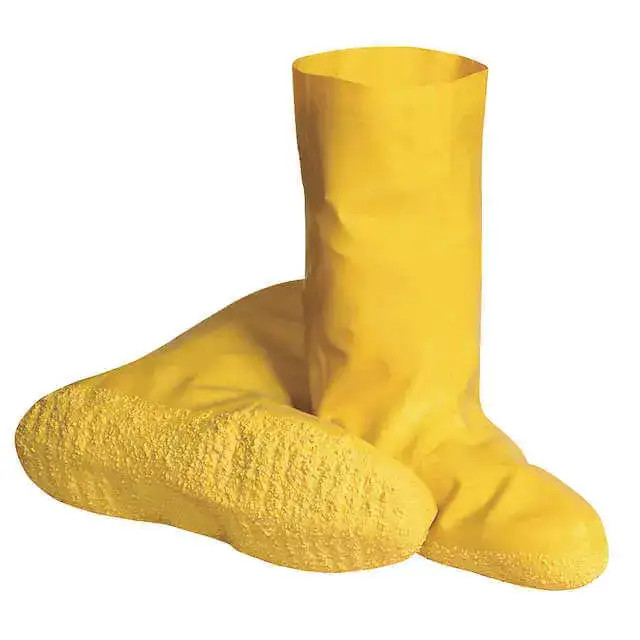 Yellow Hazmat Boot Covers Waterproof Slip Resistant Disposable Overboots