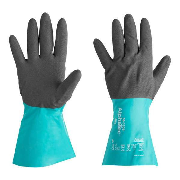 AlphaTec Chemical Resistant Gloves ANSI Compliant Industrial Safety Gloves