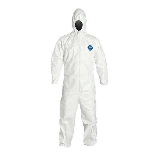 DuPont Tyvek 400 TY127S white hooded coverall front view
