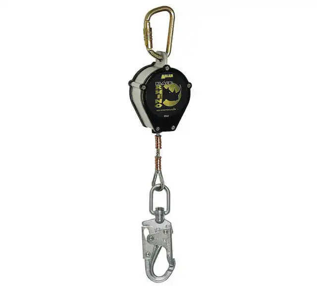 Black Rhino self-retracting lifeline with stainless steel wire for fall protection