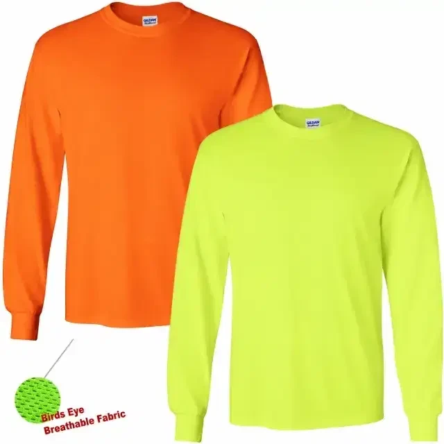 Hi-Vis Long Sleeve Safety Shirt – Moisture-Wicking and UV Protection