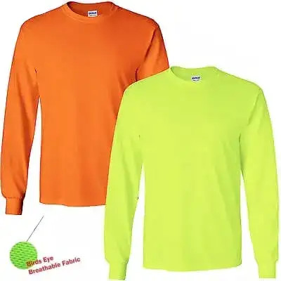 Hi-Vis Long Sleeve Safety Shirt – Moisture-Wicking and UV Protection