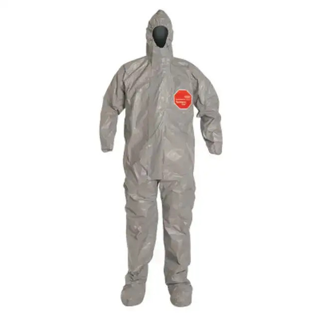 DuPont Tychem 6000 TF145T gray hooded chemical coverall