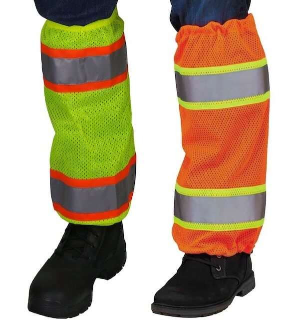 hi vis reflective leg gaiters ansi class e
