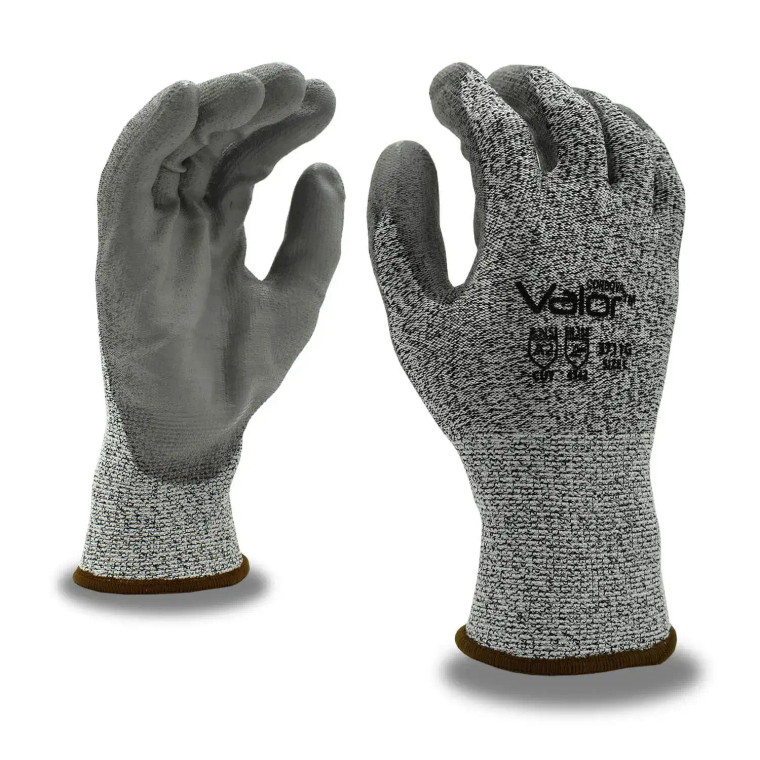 valor 11-627 hppe cut resistant gloves ansi a2 pu coated safety work gloves