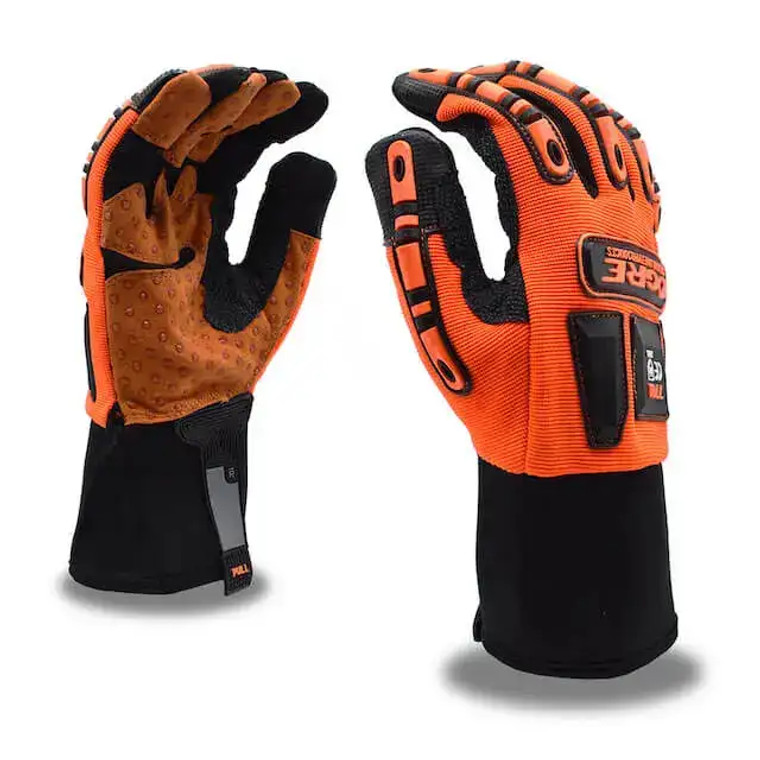 Orange Oil Drilling Gloves