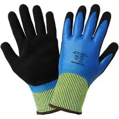 ansi a4 nitrile coated work gloves 3/4 dipped