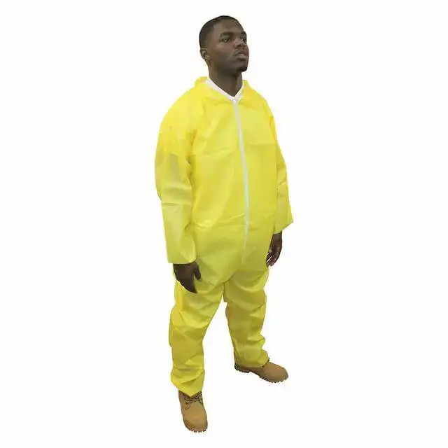 Level C splash resistant disposable coveralls microporous hazmat suit case of 25