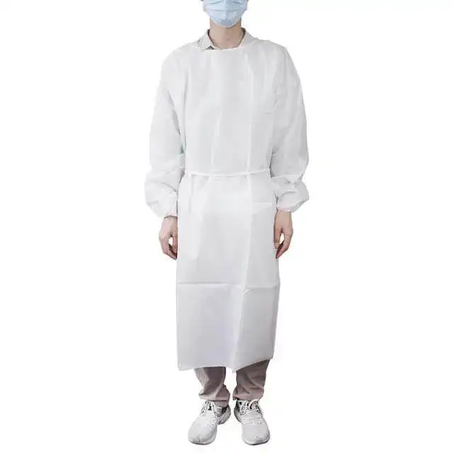 disposable fluid resistant isolation gowns poly coated