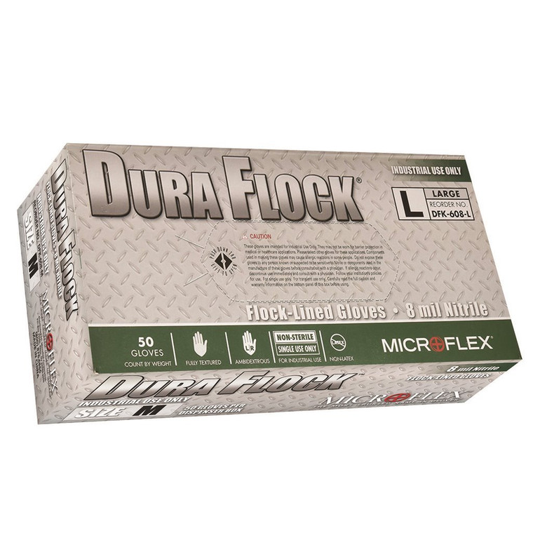 Microflex Dura Flock Nitrile Disposable Gloves