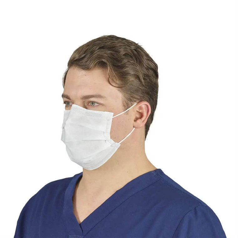 ASTM Level 3 earloop face mask with 4-ply construction and 98 percent BFE PFE filtration
