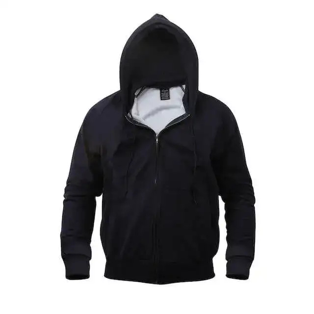 Thermal fleece work hoodie full zip cold weather sweatshirt