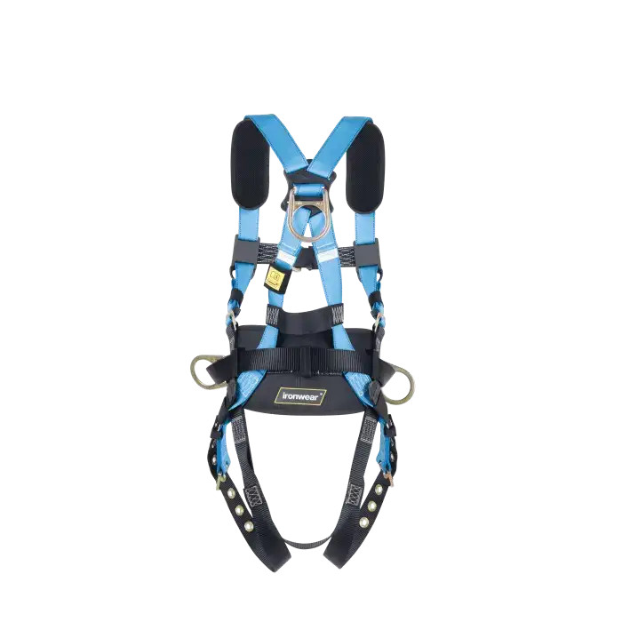 Complete Fall Protection Kit featuring ANSI 3 D-ring harness and life-saving suspension trauma straps