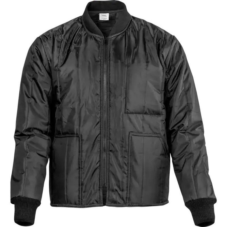 Black Quilted Freezer Jacket | Insulated Cold Storage Work Jacket