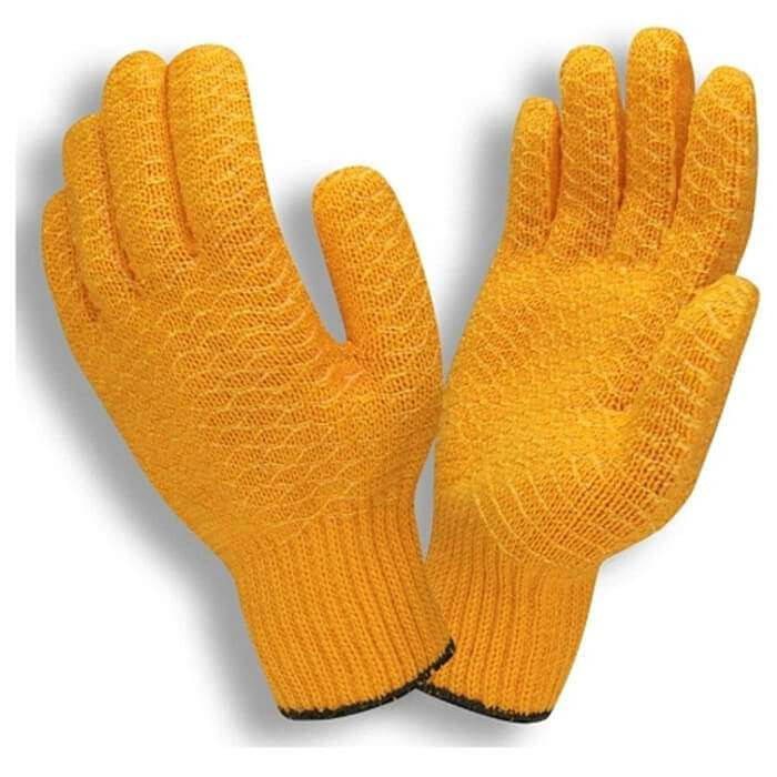 Memphis Honey Grip PVC criss-cross work gloves high-visibility orange knit gloves