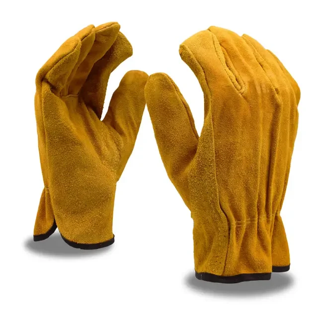 Cowhide Driver Style Split Leather Gloves