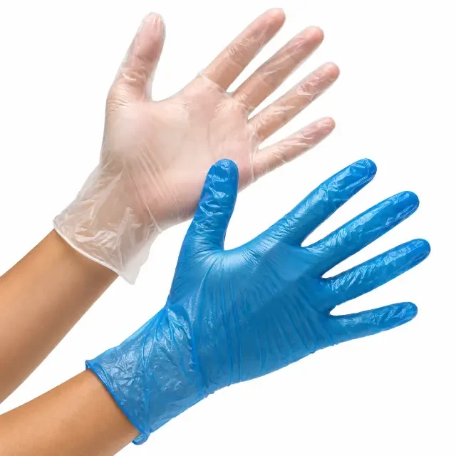 Disposable vinyl gloves used for food prep
