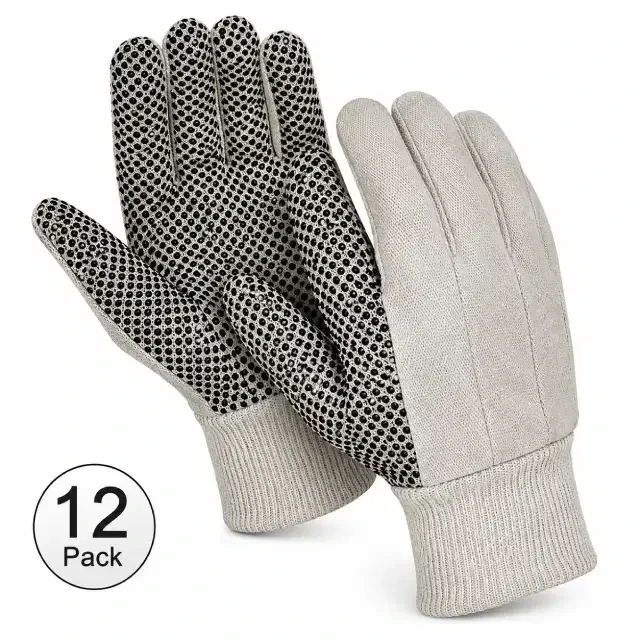 General duty pvc canvas gloves for warehouse and landscaping work