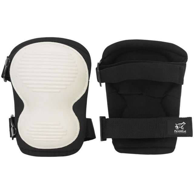 Main Product Image Alt Tag:
Rubber cap knee pads with adjustable straps for construction and flooring work
