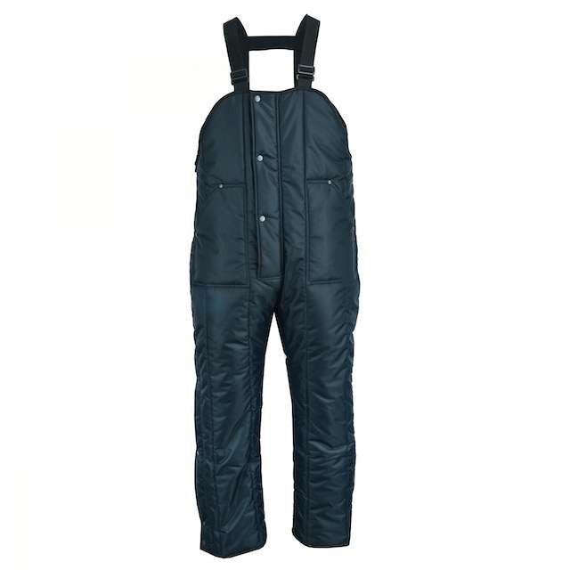 Front view of Insulated High-Chest Freezer Bibs featuring -50°F cold-weather protection and 12oz high-loft polyester insulation for extreme cold storage environments