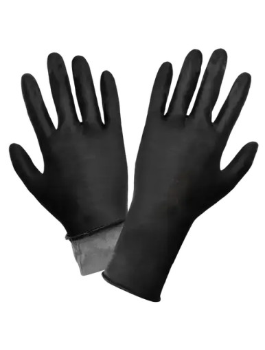 Heavy Duty Black Nitrile Gloves Venom Layer