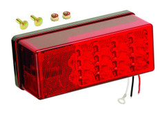 Waterproof LED tail light meets FMVSS/CMVSS 108 requirements for trailers over 80" wide when properly mounted
Includes 3-wire plug-in harness with 12" wire leads and 7" ring terminal ground
Stainless steel mounting hardware
8-Function, Left/Roadside
Dimensions: 8" x 2 7/8" x 2 3/4"
274-407535