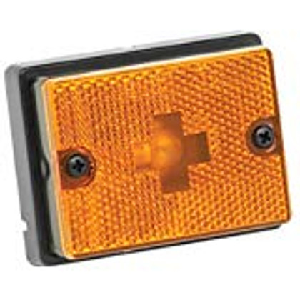 Wesbar Side Marker Light with Reflex Lens with Black Stud-Mount Base, Amber 