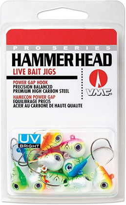 PRO SERIES Hammer Head Live Bait Jigs UV Kit 1/4 oz Assortment (10 Pces)