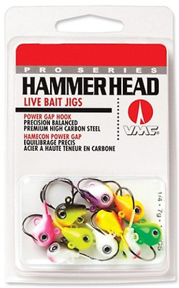 PRO SERIES Hammer Head Live Bait Jigs Kit 1/8 oz Assortment (10pcs)