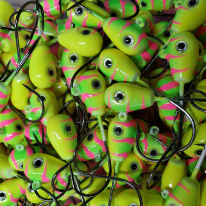DELUXE KNOCK OUT JIG LEMON-LIME/PINK LINES 1/4OZ (4 IN PKG)