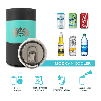 TOADFISH NON-TIPPING CAN COOLER 12OZ (TEAL