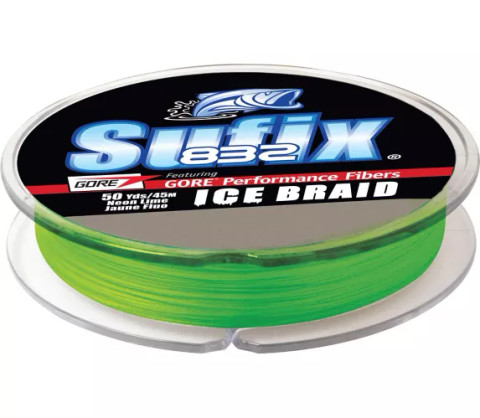 SUFIX 832 ICE BRAID 6LB NEON LIME