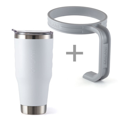 KAILANI KOPE 24 OZ TUMBLER (WHITE)  WITH SUREGRIP HANDLE