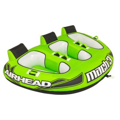 AIRHEAD MACH 3  Inflatable Triple Rider Towable WATER Tube (GREEN)