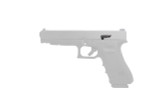 Photo of Primatia Raised and Extended Slide Release showing it installed with the pistol grayed out, side view