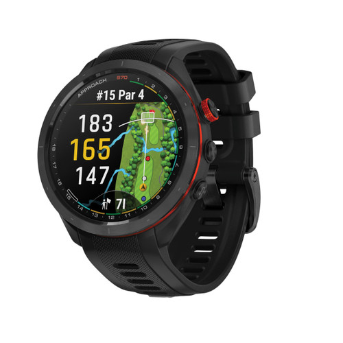 Garmin Approach S70 Black Ceramic Bezel with Black Silicone Band