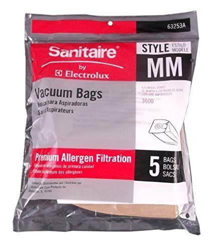 Sanitaire MM Premium Paper Bag (Pack of 5), Fits Models S3680 & SC3680 Canister Vacuums, 63253A, White - Thumbnail 2