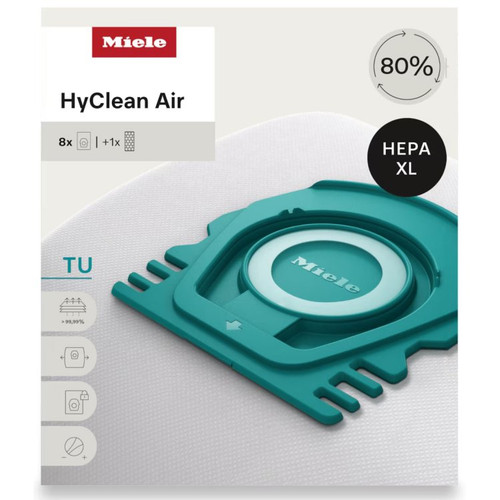 Miele TU HyClean Air Allergy XL Vacuum Bags - 8 Count with SF-HA50 Filter