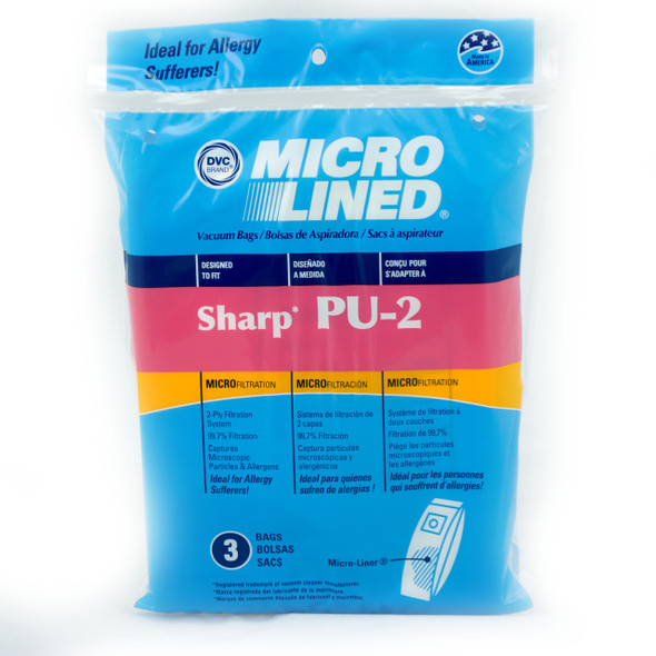 Sharp Generic PU2 Bags 3Pk Micro Filtration