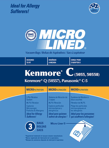 Kenmore Micro Filtration Generic 5055/Panasonic C-5 Bags (pack of 3) #433934