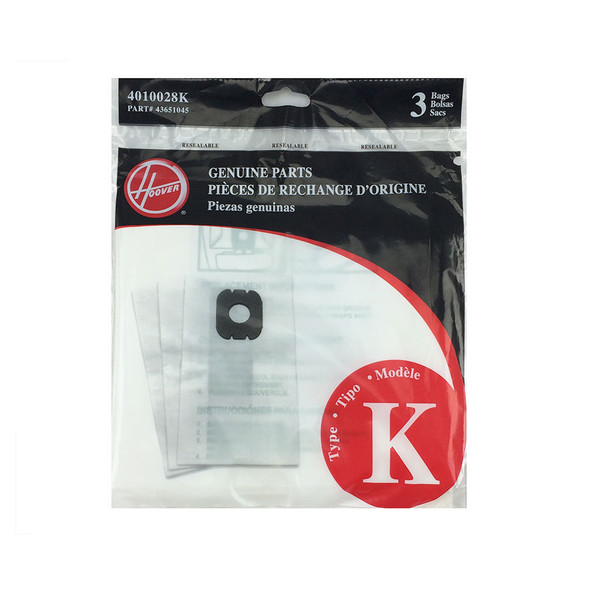 Hoover Standard Filtration Genuine K Bags (pack of 3) 4010028K