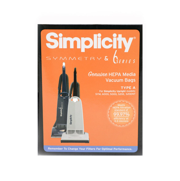 Simplicity HEPA Media Bags for Allergy Upright and Symmetry (6 Pack) SAH-6