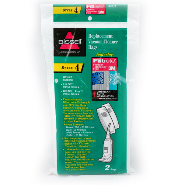 Bissell 4 Micro Filtration Genuine Bags (pack of 2) 32031