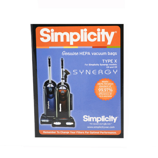 Simplicity HEPA Media Bags for Synergy G9 and X9 (6 Pack) SXH-6 / RXH-6