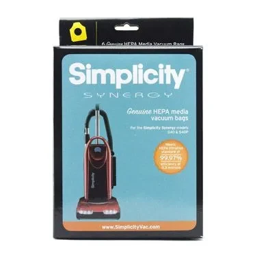 Simplicity HEPA Media Bags for Synergy S40 Series (6 Pack) SPH-6