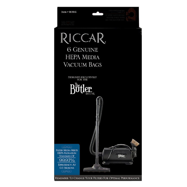 Riccar Type O Butler Genuine HEPA Media ROH-6 Bags 