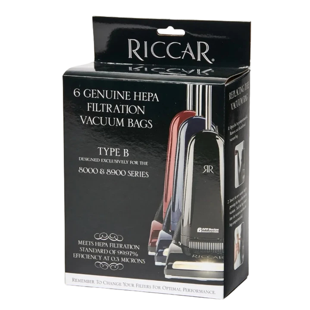 Riccar Type B Genuine HEPA Bags for 8000 & 8900 Series - 6 Pack, RBH-6